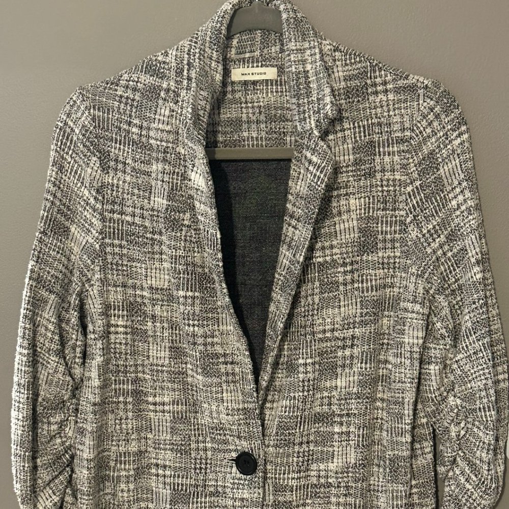 Soft Blazer - Black/White Gray - Max Studio - Size Small